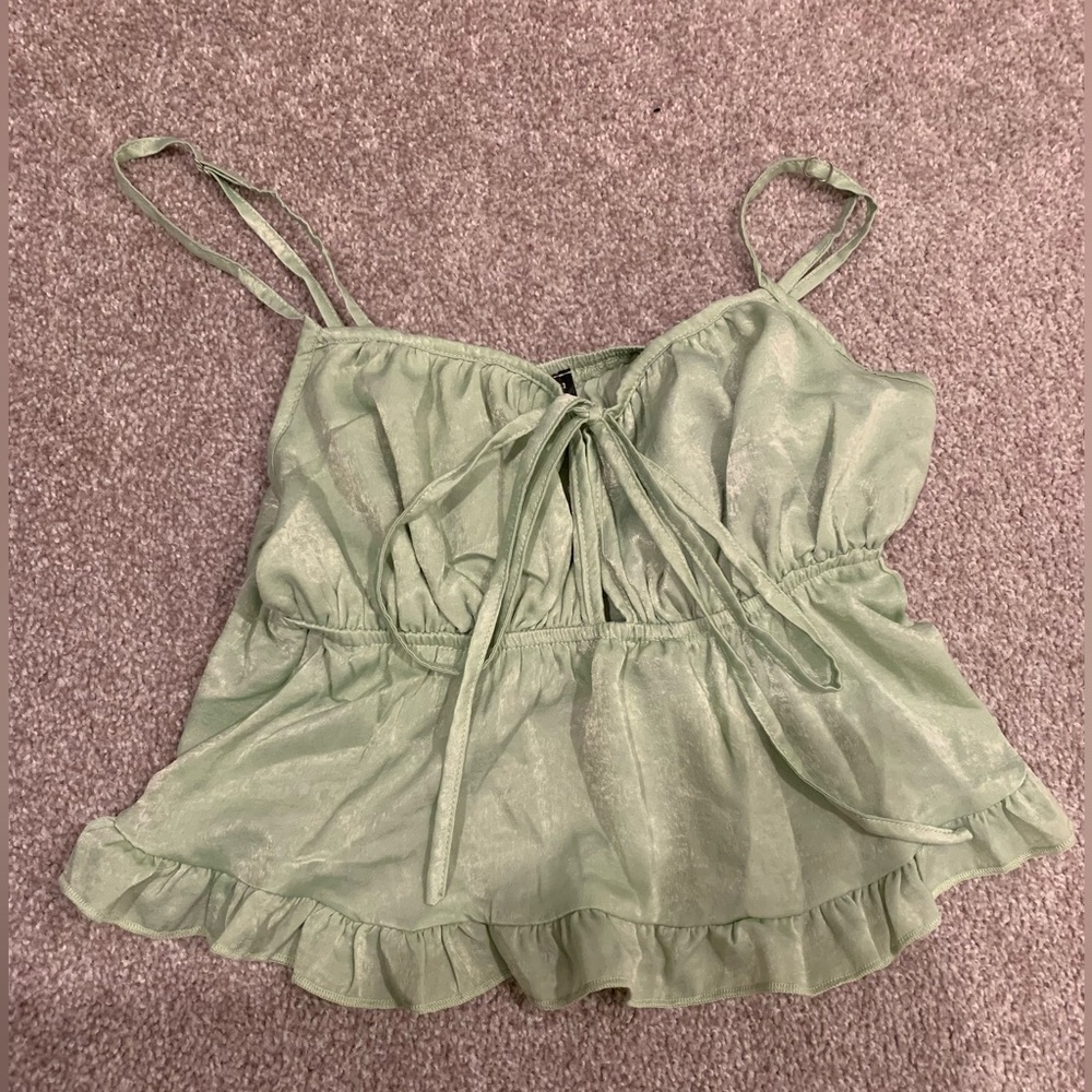 Light Green Satin Top
